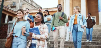 Happy university students